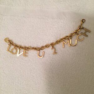 Lilly Pulitzer Charm Bracelet Love You Too Much NEW and Lilly "Giftcard Box"